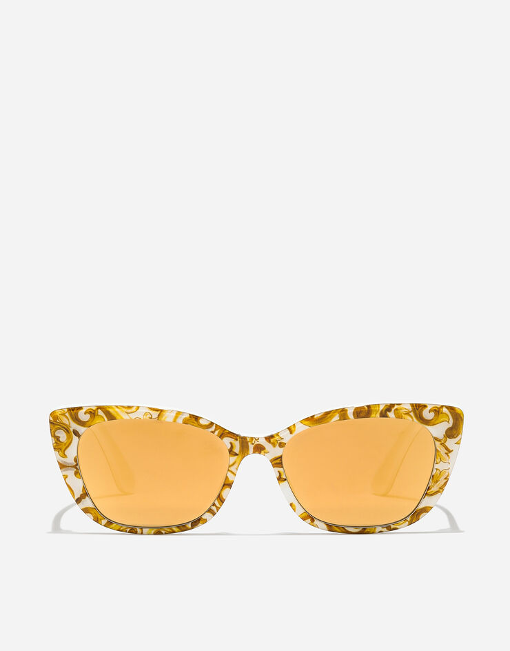 Dolce & Gabbana Lunettes de soleil Maiolica Gialla Imprimé majoliques jaunes VG442CVP47P