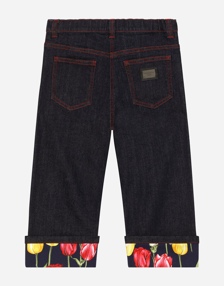 Dolce & Gabbana 5-pocket denim jeans with branded tag Multicolor L52F79LDC35