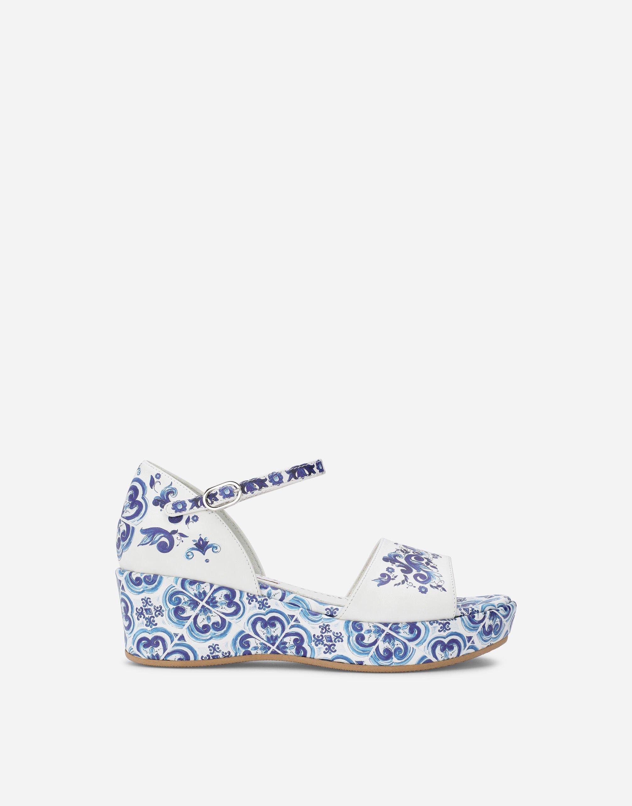 Dolce & Gabbana Majolica-print calfskin sandals Multicolor L53DE7G7EY0