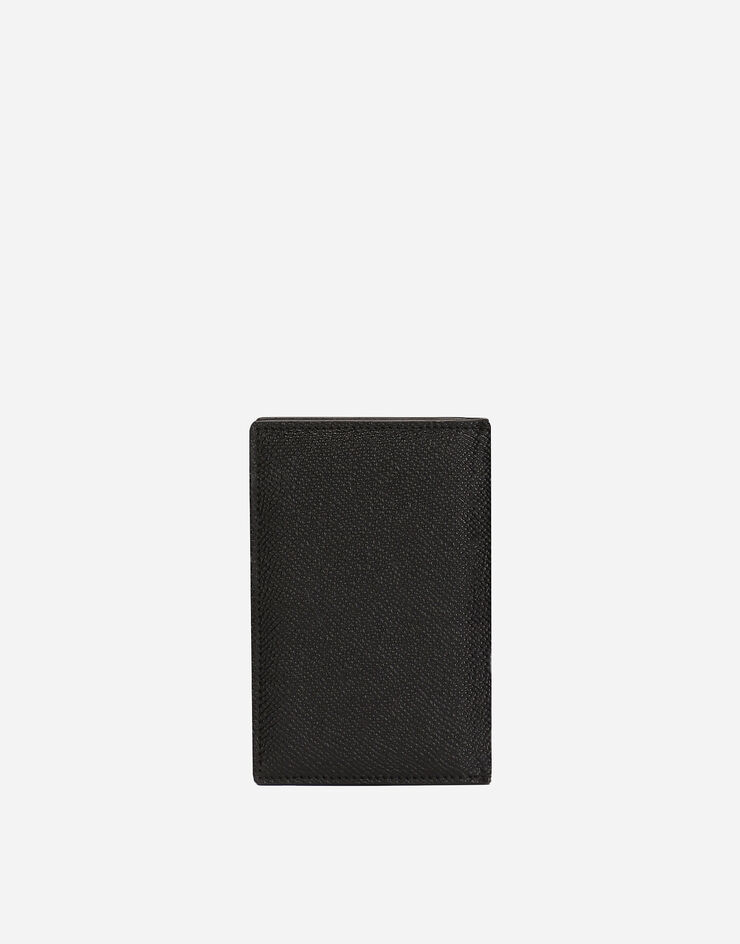 Dolce & Gabbana Bifold-Kartenetui aus Kalbsleder Dauphine-Prägung Schwarz BP3323AG219