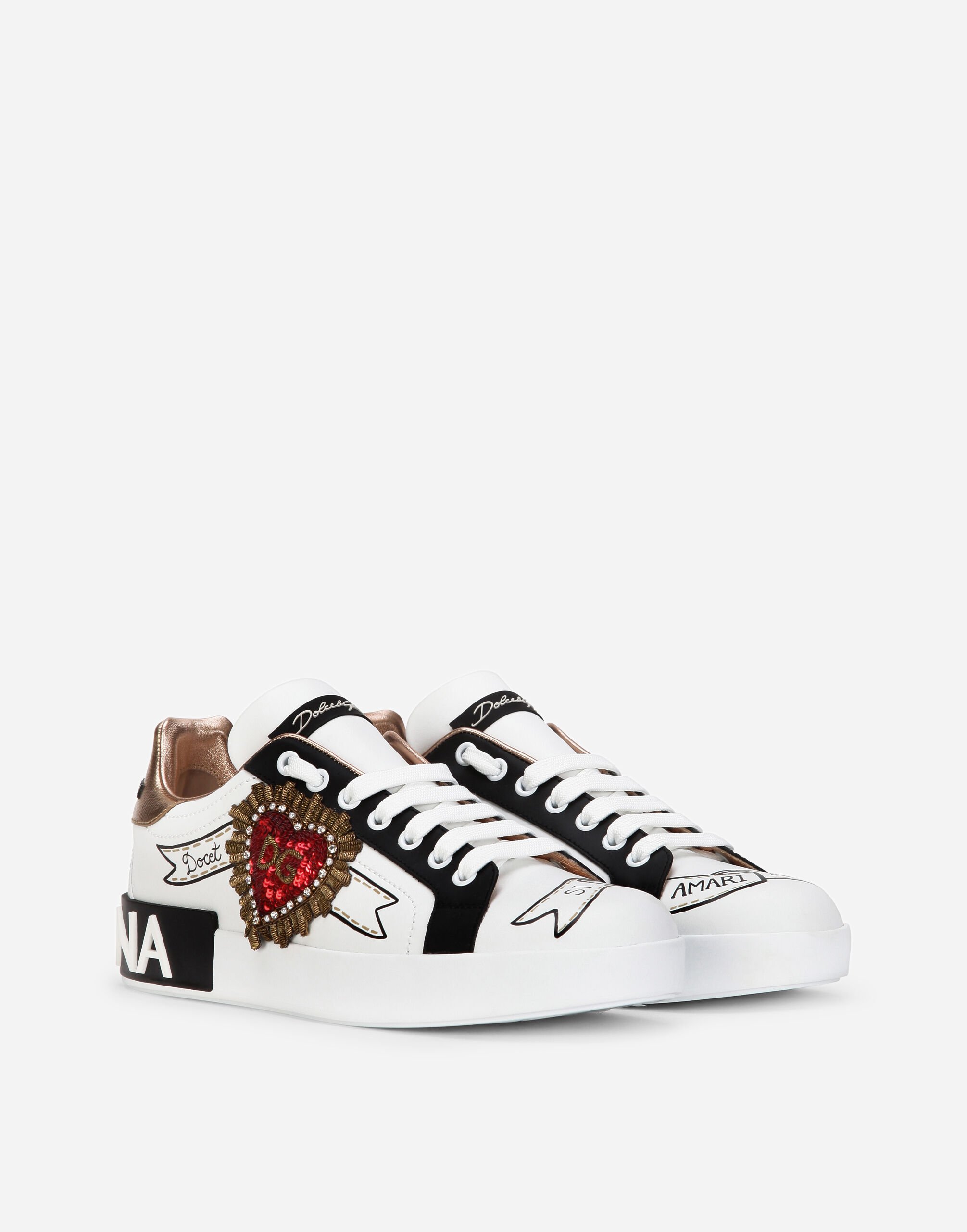 Sneakers with Embroidered Patch - Women's Shoes | Dolce&Gabbana