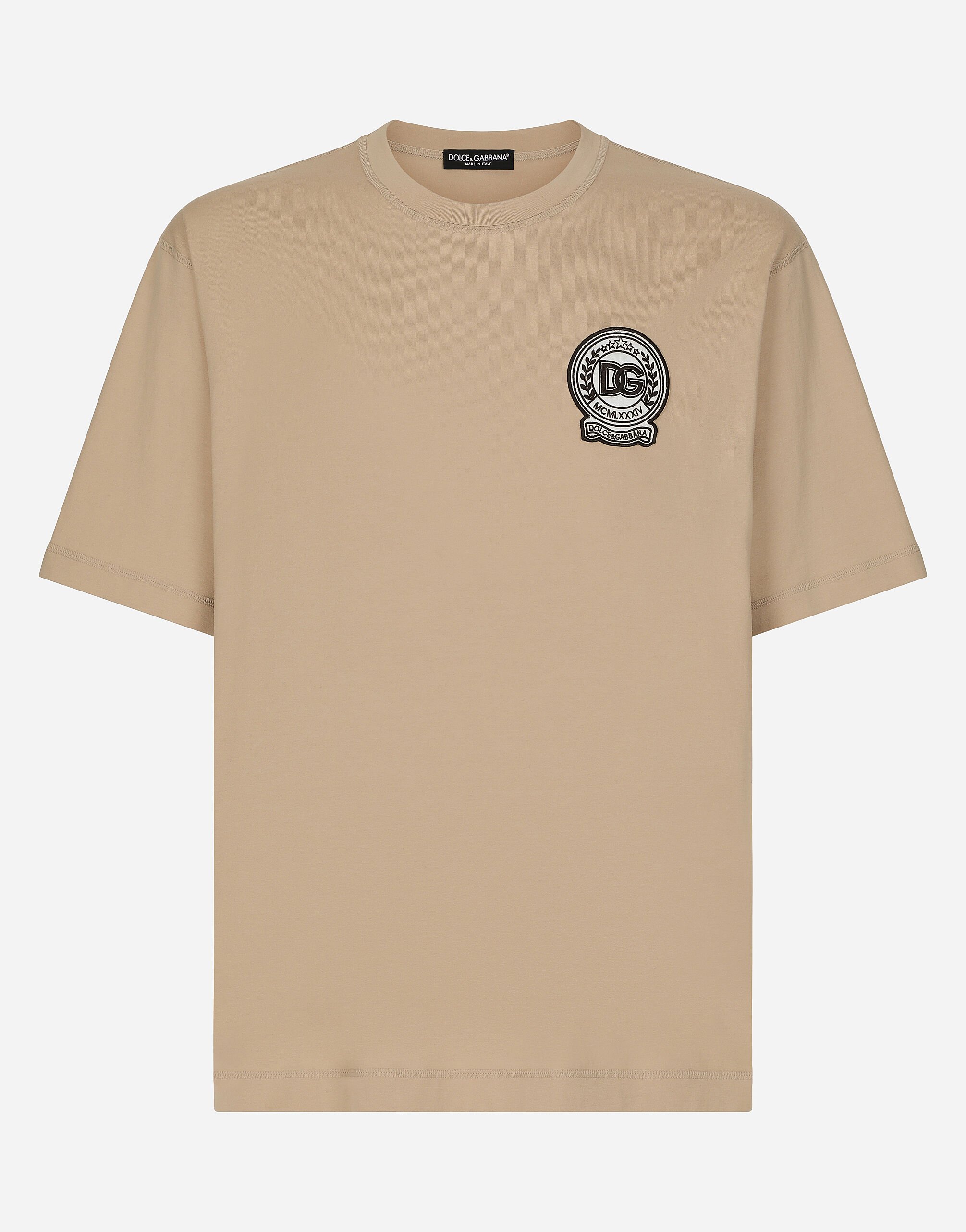 ${brand} T-Shirt aus Baumwolle mit DG-Logostickerei ${colorDescription} ${masterID}