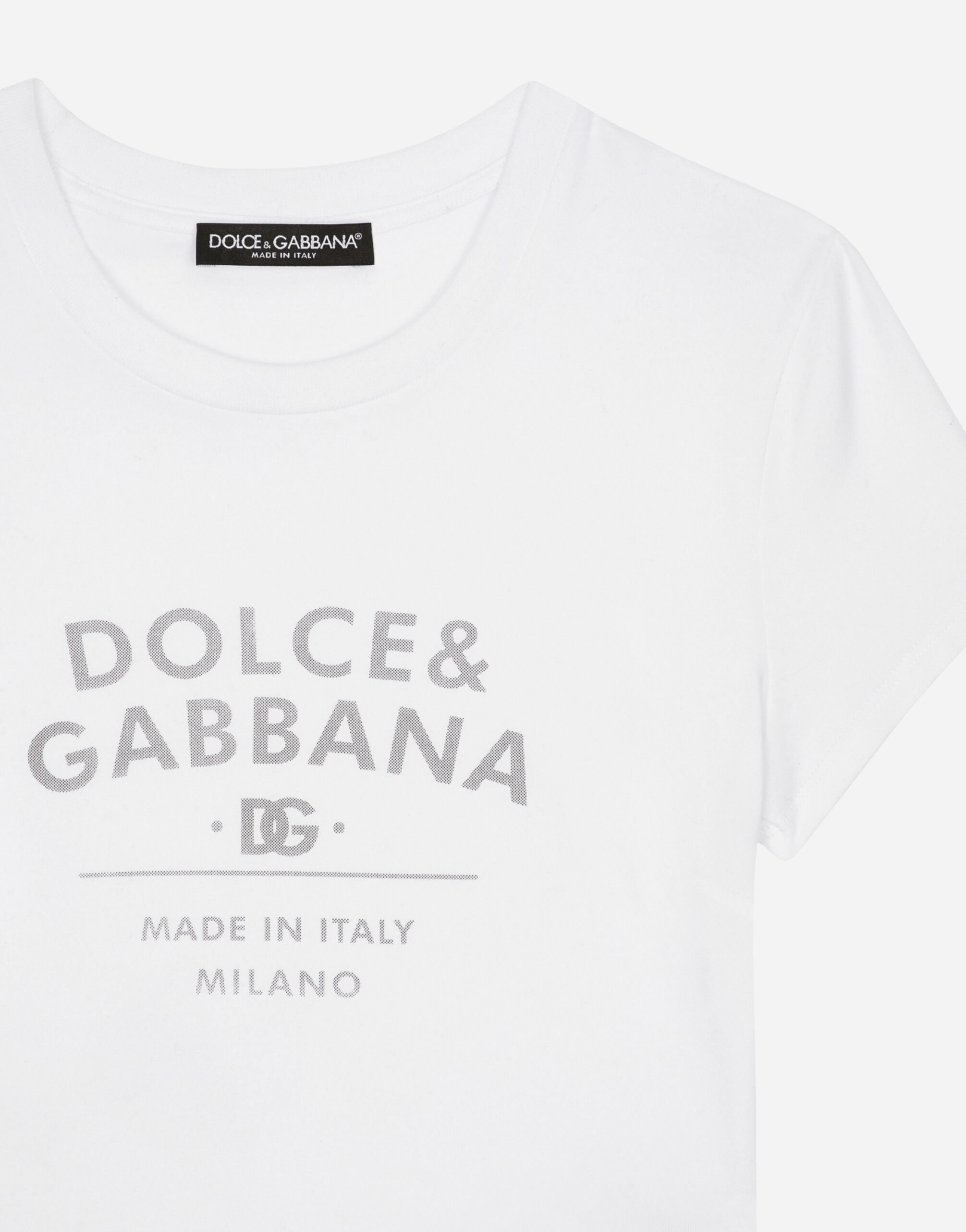 Jersey T-shirt with Dolce&Gabbana lettering in White for