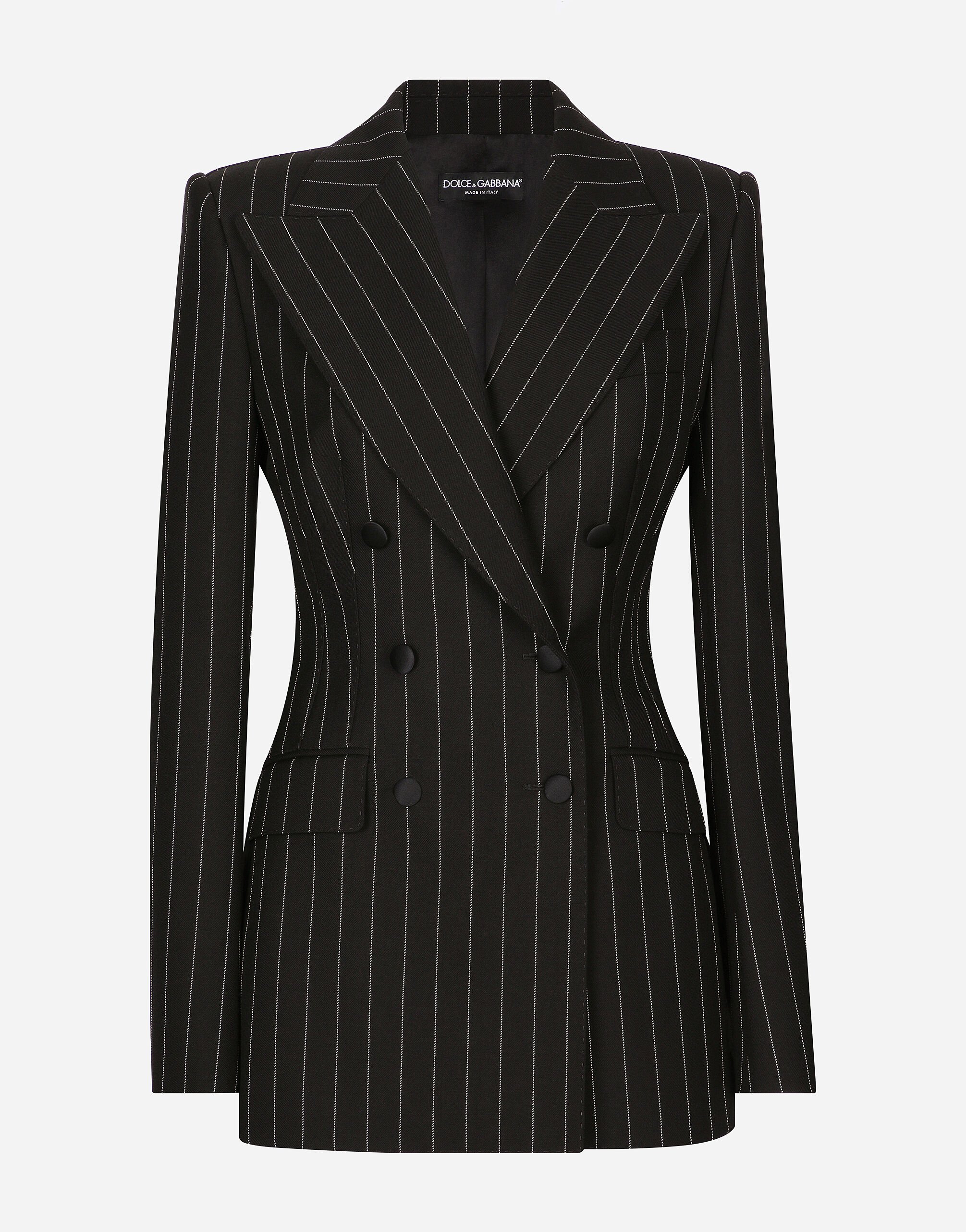 Double-breasted pinstripe wool Turlington jacket in Multicolor for 