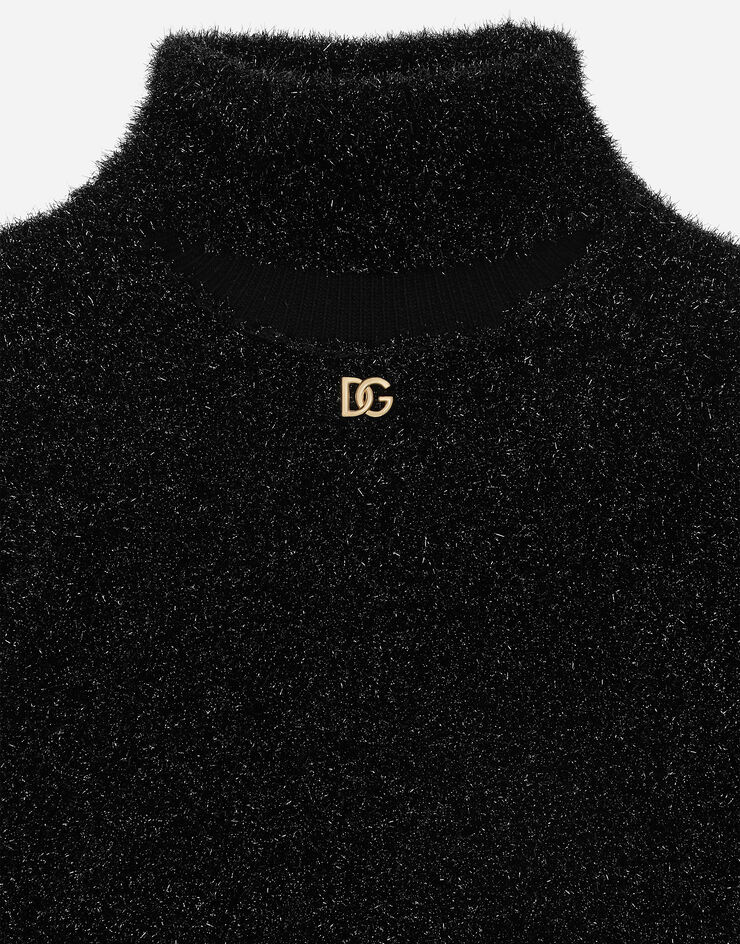 Dolce & Gabbana Polyester fabric pullover with DG logo Black L5KWM3JAIQ5