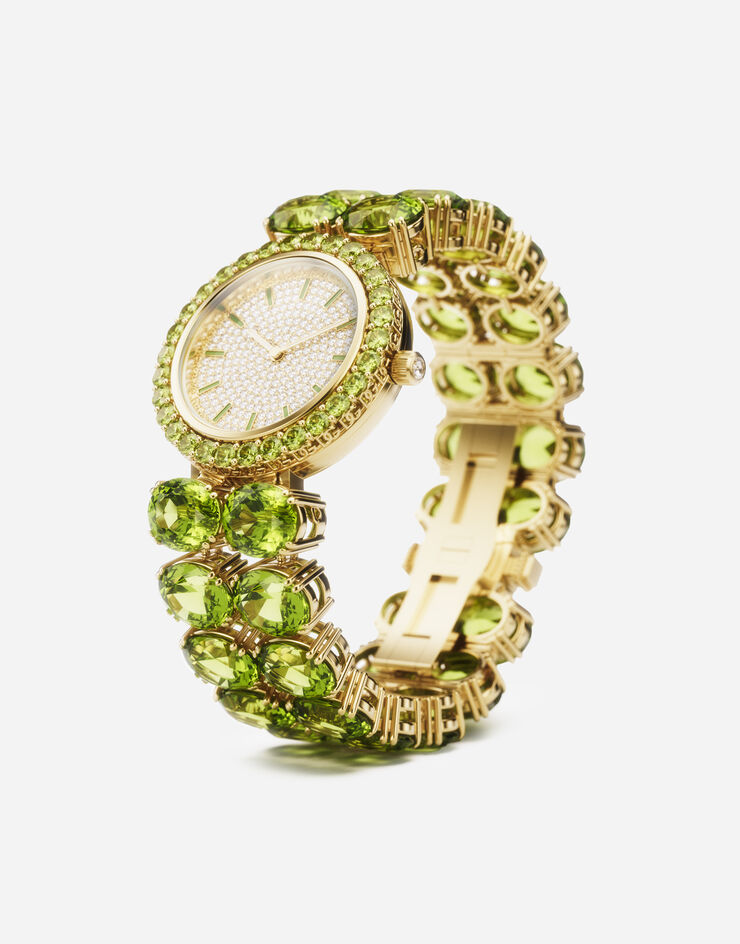 Dolce & Gabbana Anna watch in yellow gold 18Kt and peridots Gold WWQA1GWPE01