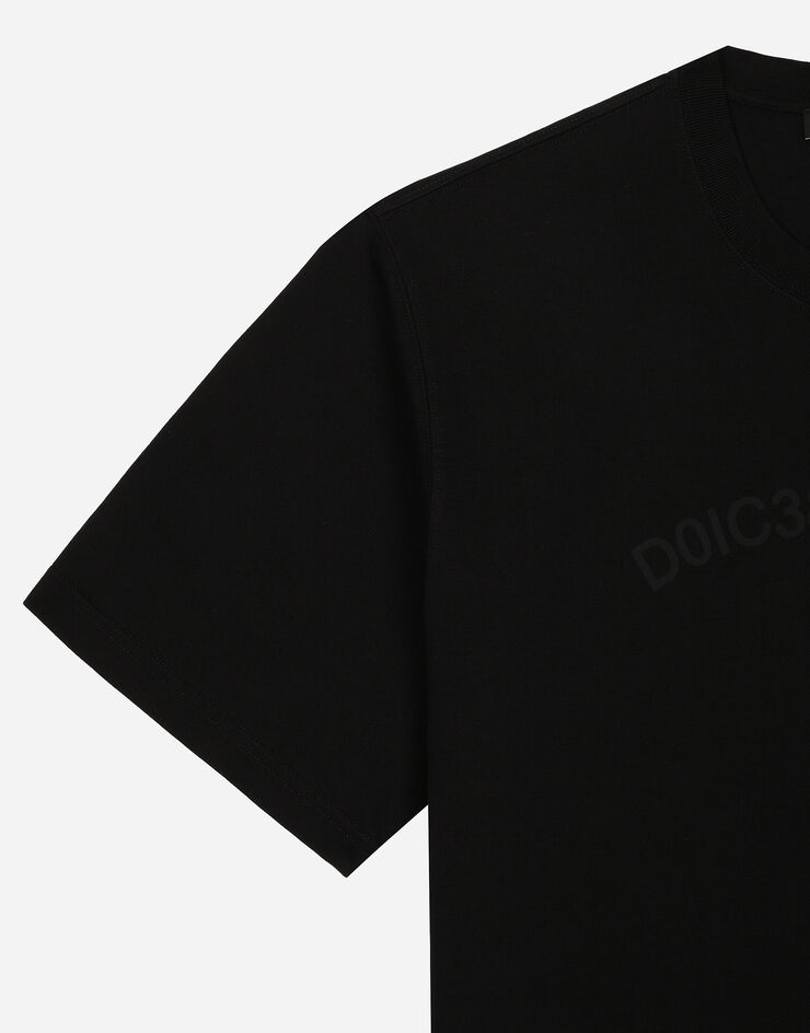 Dolce & Gabbana T-Shirt aus Baumwolle mit Dolce&Gabbana-Logo Black G8PN9TG7M3K
