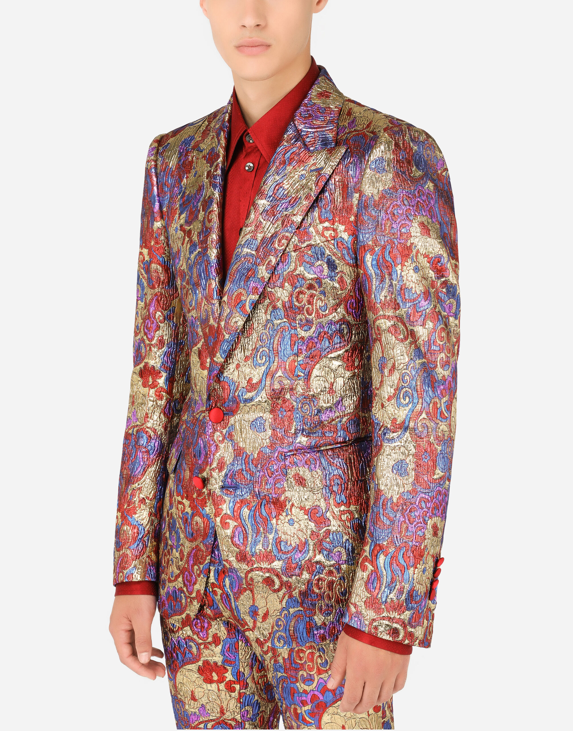 Oriental lurex jacquard Sicilia-fit jacket in Multicolor for