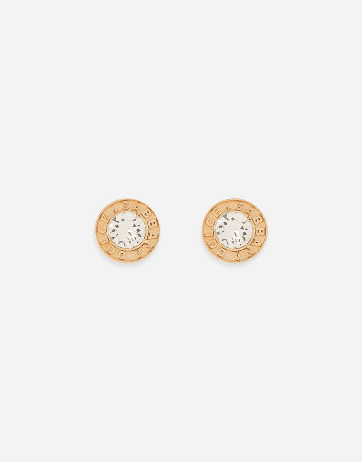 Dolce & Gabbana Pendientes a presión con logotipo y strass Dorado WEQ5S2W1111