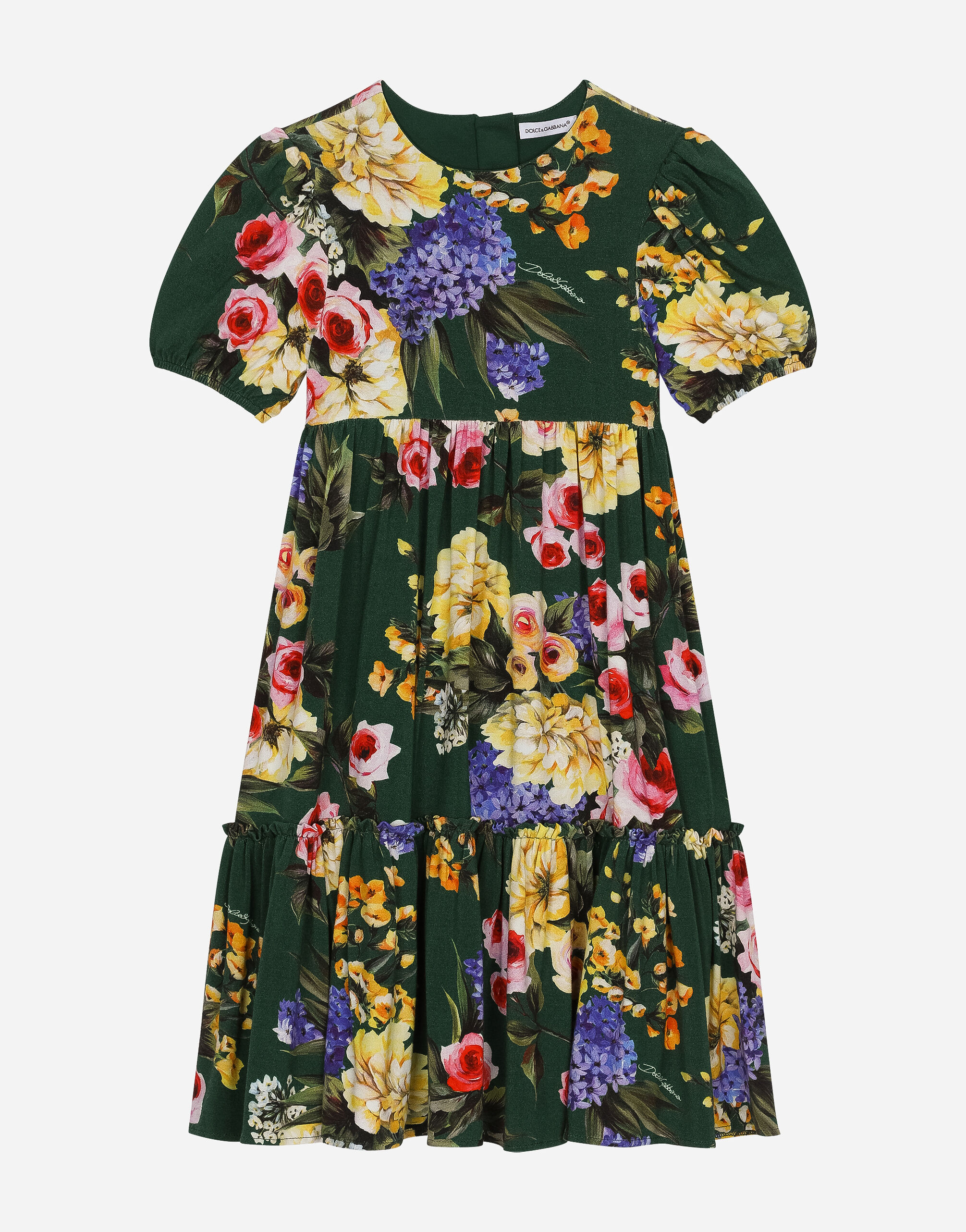Dolce & Gabbana 花园印花平纹针织连衣裙 版画 L53DG7G7E9W