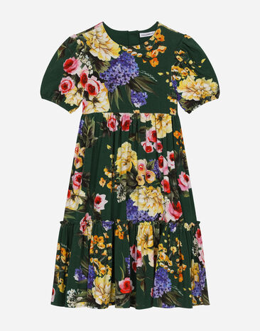 Dolce & Gabbana Kleid aus Jersey Garten-Print Drucken L53DG7G7E9W