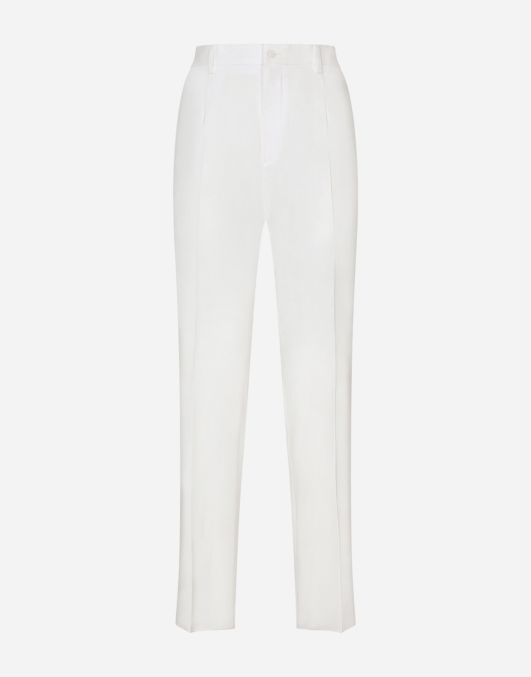 Dolce & Gabbana Stretch cotton pants with branded tag Print G8RV9TII7CZ