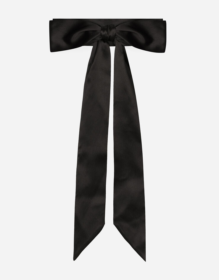 Dolce & Gabbana Silk satin tie belt Black FB403AFU1NU