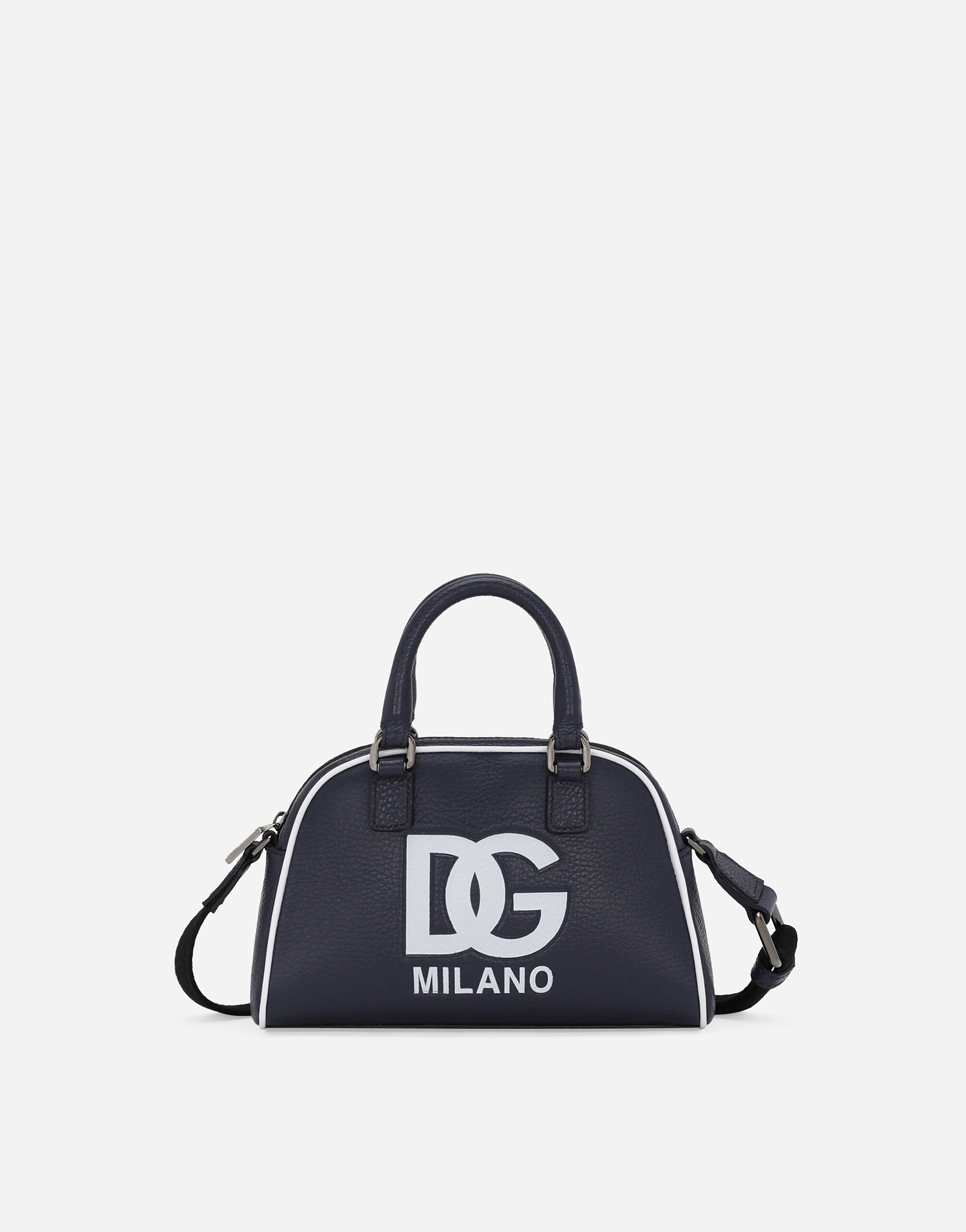 ${brand} Tumbled calfskin bowling bag with DG logo ${colorDescription} ${masterID}