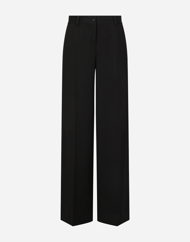 Dolce & Gabbana Pantalon patte d’éph en gabardine de laine Noir FTC31TFU28J