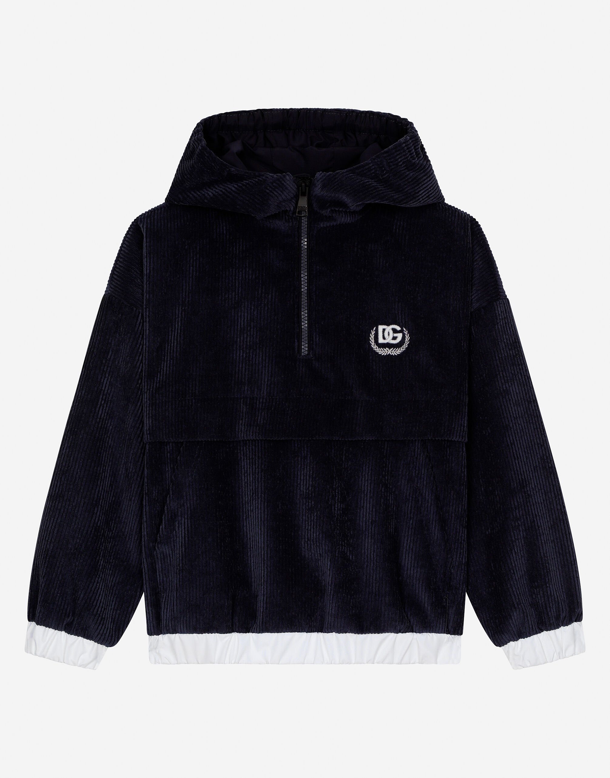 ${brand} Velvet hoodie with DG laurel logo ${colorDescription} ${masterID}