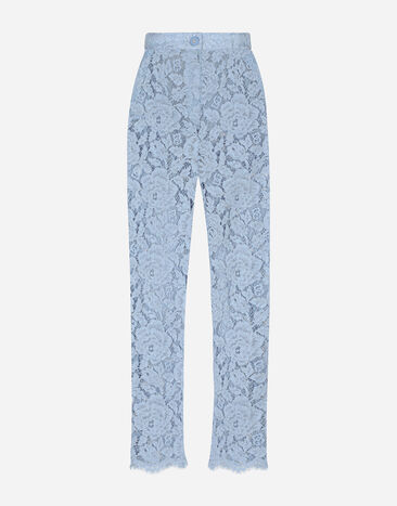 ${brand} Tailored branded floral cordonetto lace pants with DG logo ${colorDescription} ${masterID}