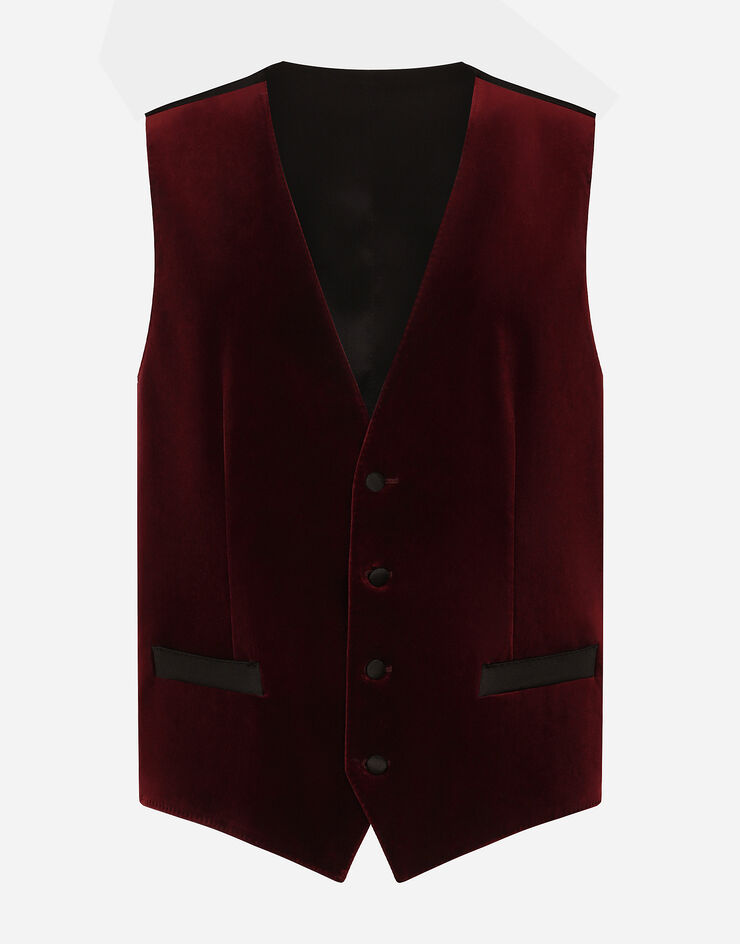 Dolce & Gabbana Single-breasted velvet vest Purple G700PTGI254