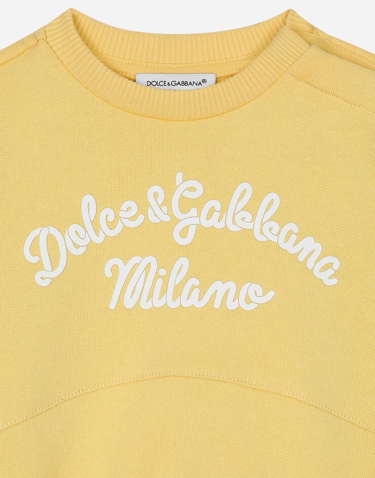 Dolce & Gabbana Felpa girocollo in jersey con logo Dolce&Gabbana Giallo L2JWAXG7NUR