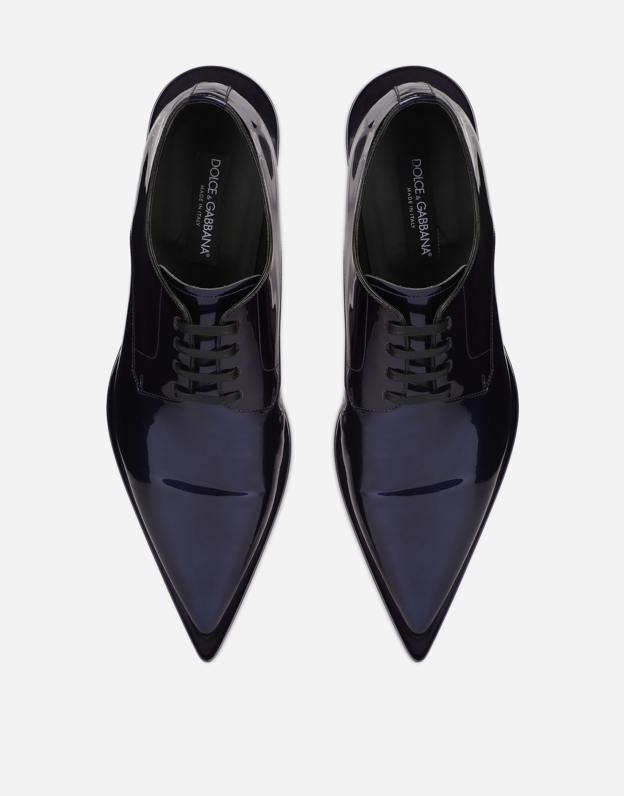 Metallic patent leather Derby shoes in Blue for | Dolce&Gabbana® US