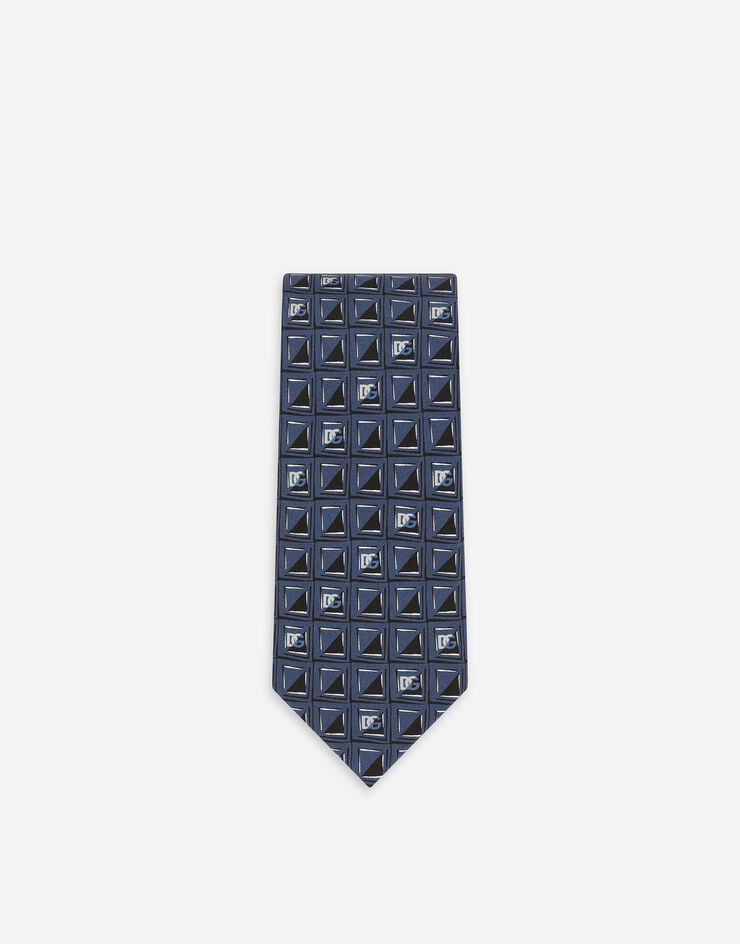 Dolce & Gabbana Silk jacquard tie with micro-designs and DG logo Print GT147EG0WSN