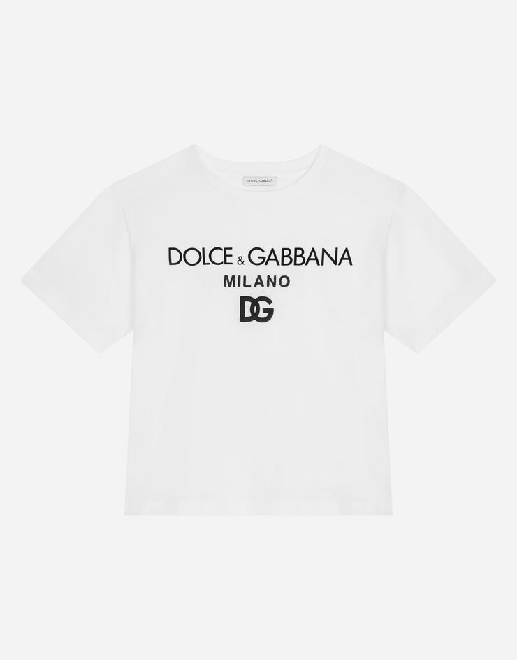 Dolce&Gabbana® for DG with White Jersey US round-neck | in Milano T-shirt embroidery