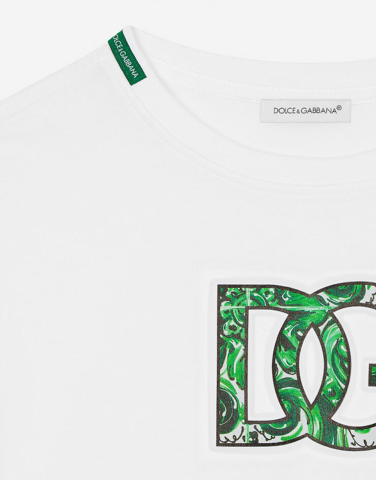 Dolce & Gabbana DG 로고 저지 티셔츠 화이트 L4JTHVG7NVC