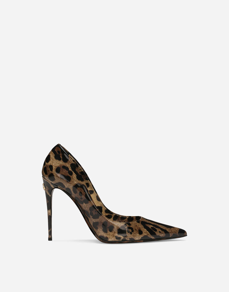 Dolce & Gabbana Pumps aus glänzendem Kalbsleder mit Print Animal-Print CD1841AM568