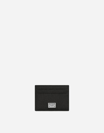 Dolce & Gabbana Kartenetui aus Kalbsleder mit Logoplakette Schwarz BP0330AG219
