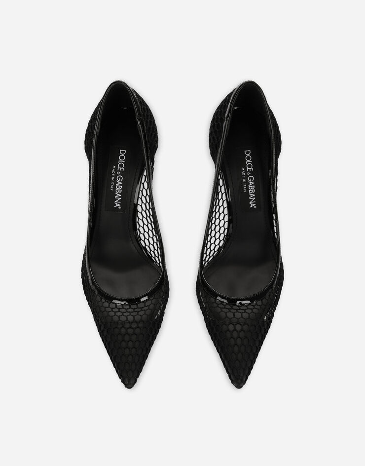 Dolce & Gabbana Escarpins en résille et cuir verni Noir CD1919AG883