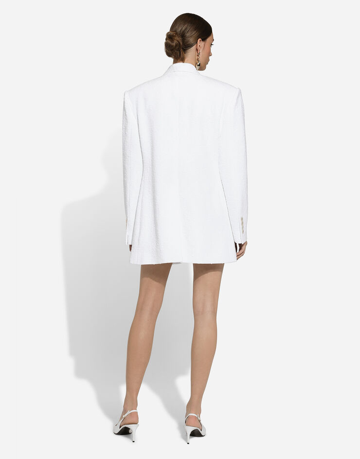 Dolce & Gabbana Minifalda en tweed raschel de algodón Blanco F4CWITHUMT9