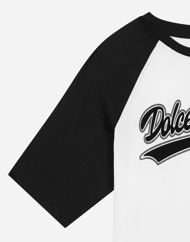 Dolce & Gabbana Jersey T-shirt with Dolce&Gabbana logo Multicolor L4JTHWG7NMY