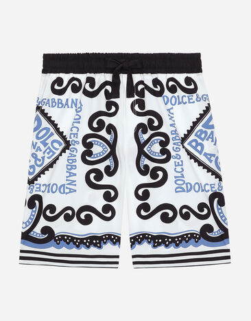 Dolce & Gabbana Marina-print poplin shorts Print L4JQT4II7EF