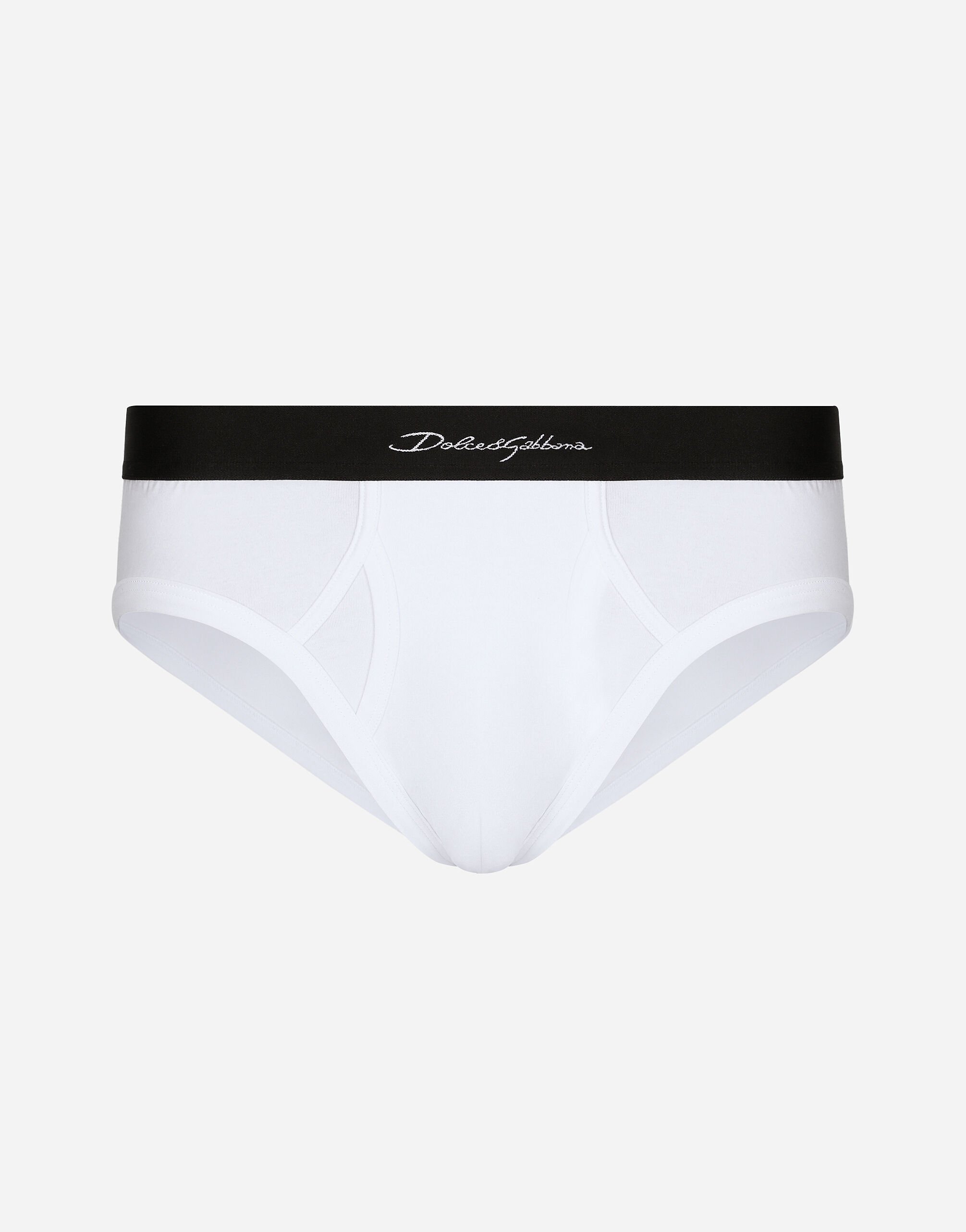 Dolce & Gabbana Slip medio en punto de algodón bielástico Imprima G031TTHI1SV