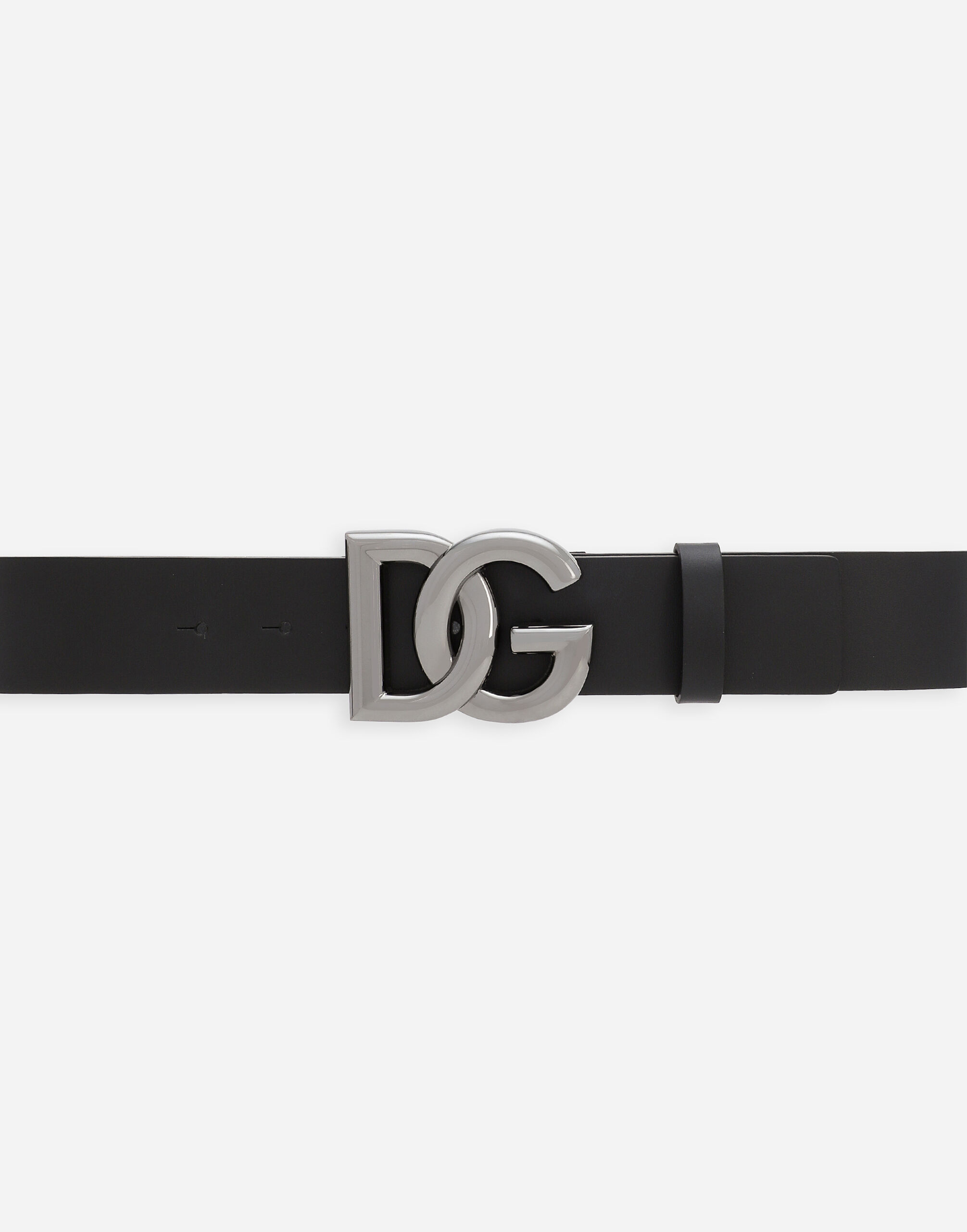 Lux leather belt with crossover DG logo buckle in Black for 