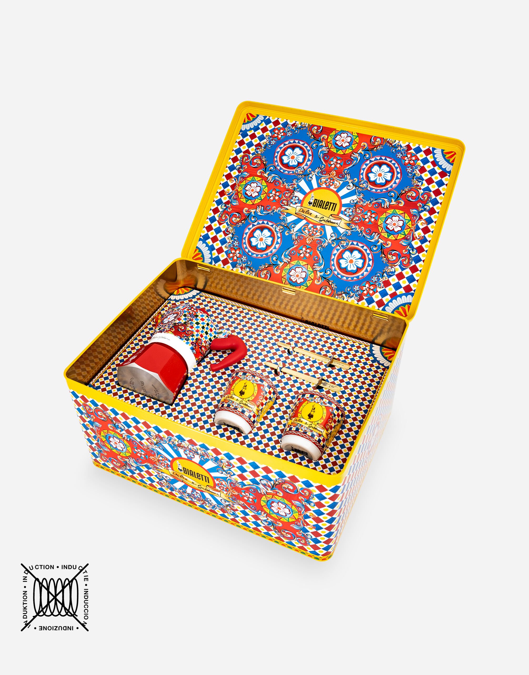 BOX MOKA SMALL + 2 PORCELAIN CUPS & 2 GOLDEN STIRRERS BIALETTI DOLCE&GABBANA