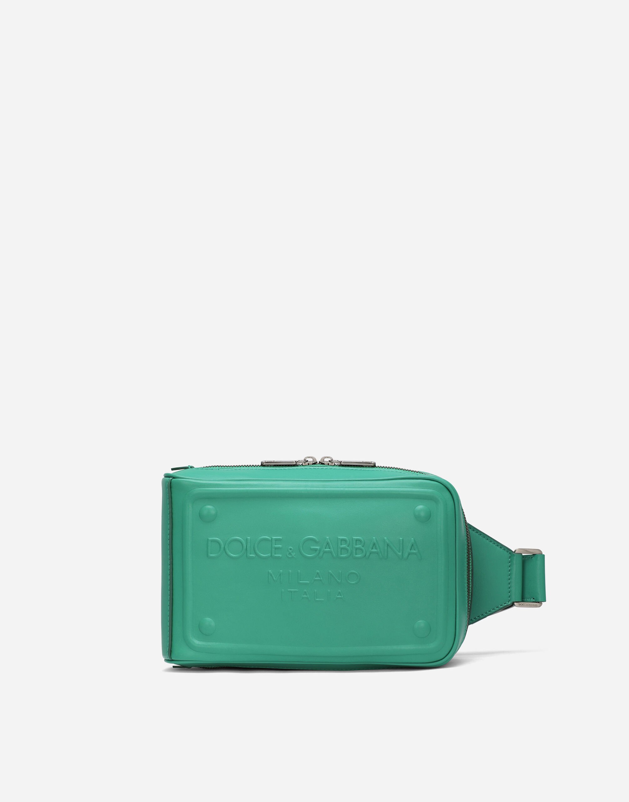 Dolce & Gabbana حقيبة خصر من جلد عجل بشعار بارز أسود BM2331A8034