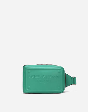 Dolce & Gabbana Calfskin belt bag with raised logo White VG6184VN287