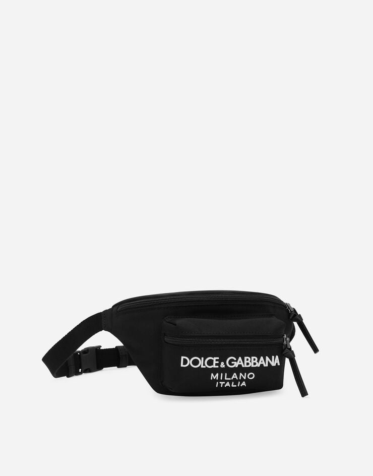 Dolce & Gabbana Nylon belt bag with Dolce&Gabbana logo Black EM0103AB124