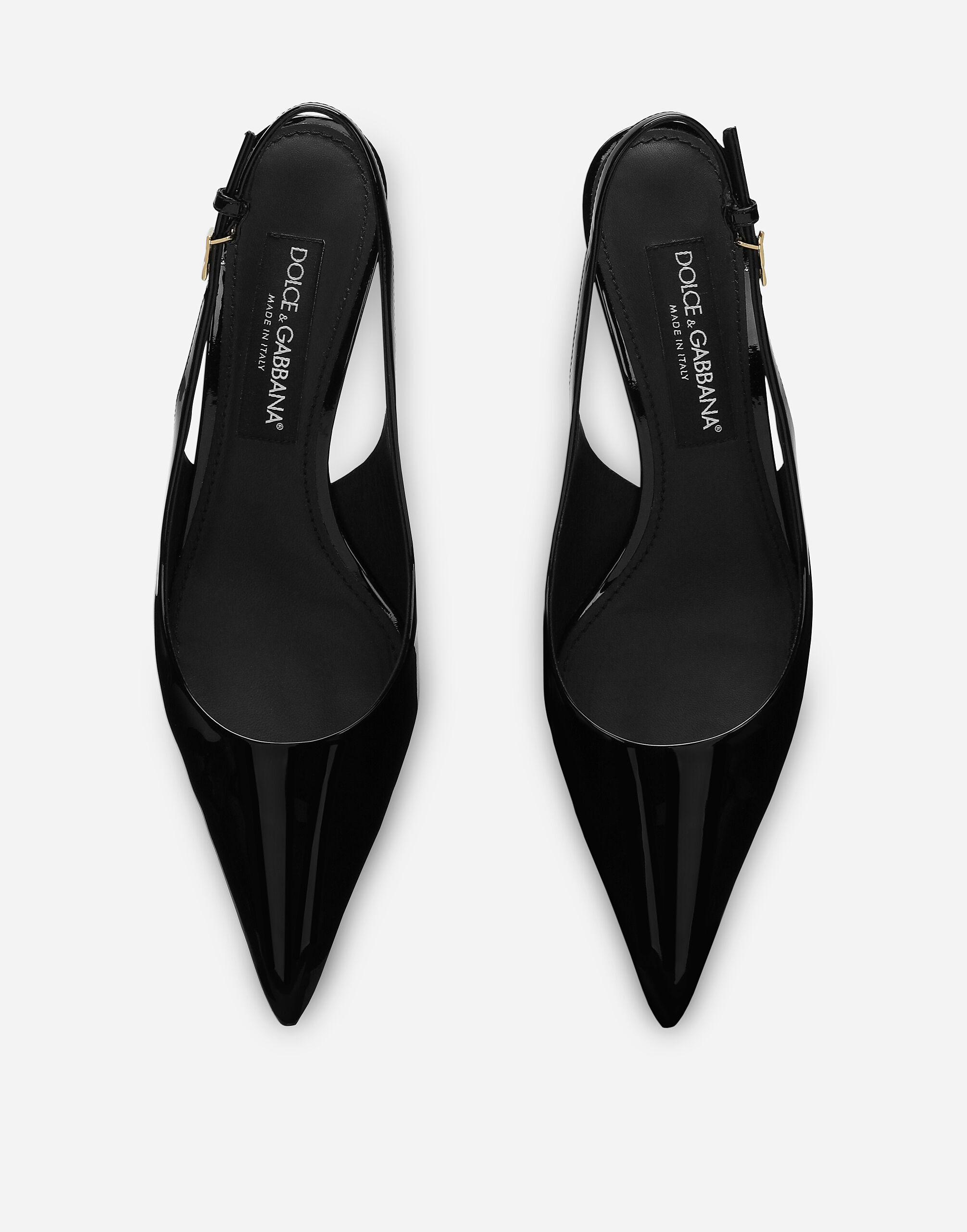 Patent leather slingbacks