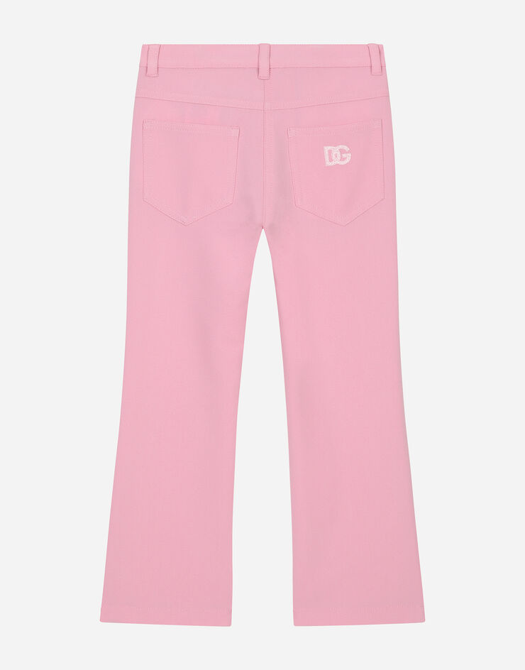 Dolce & Gabbana Pantalon de jogging en jersey à écusson logo Rose L52F74G7M4Q
