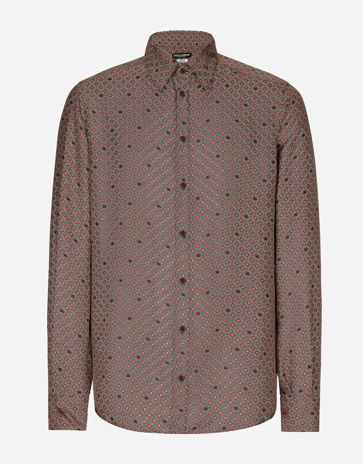 Dolce & Gabbana Camisa Martini de seda con estampado de corbatería Multicolor G5LB0TIS1V9