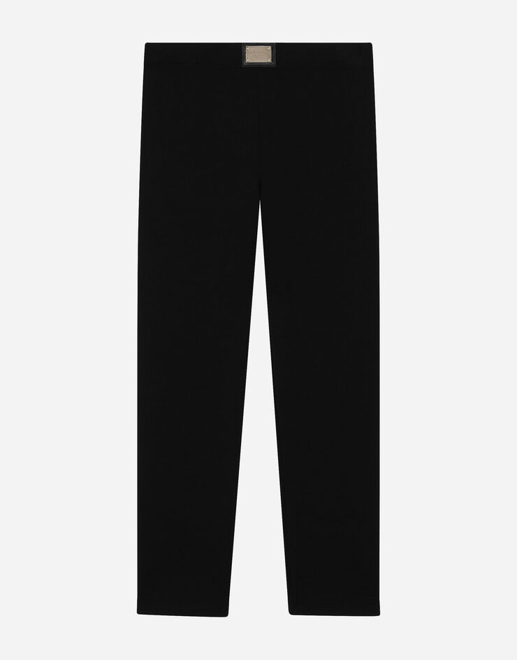 Dolce&Gabbana Leggings con placca logata Black L5JPB7G7KN4