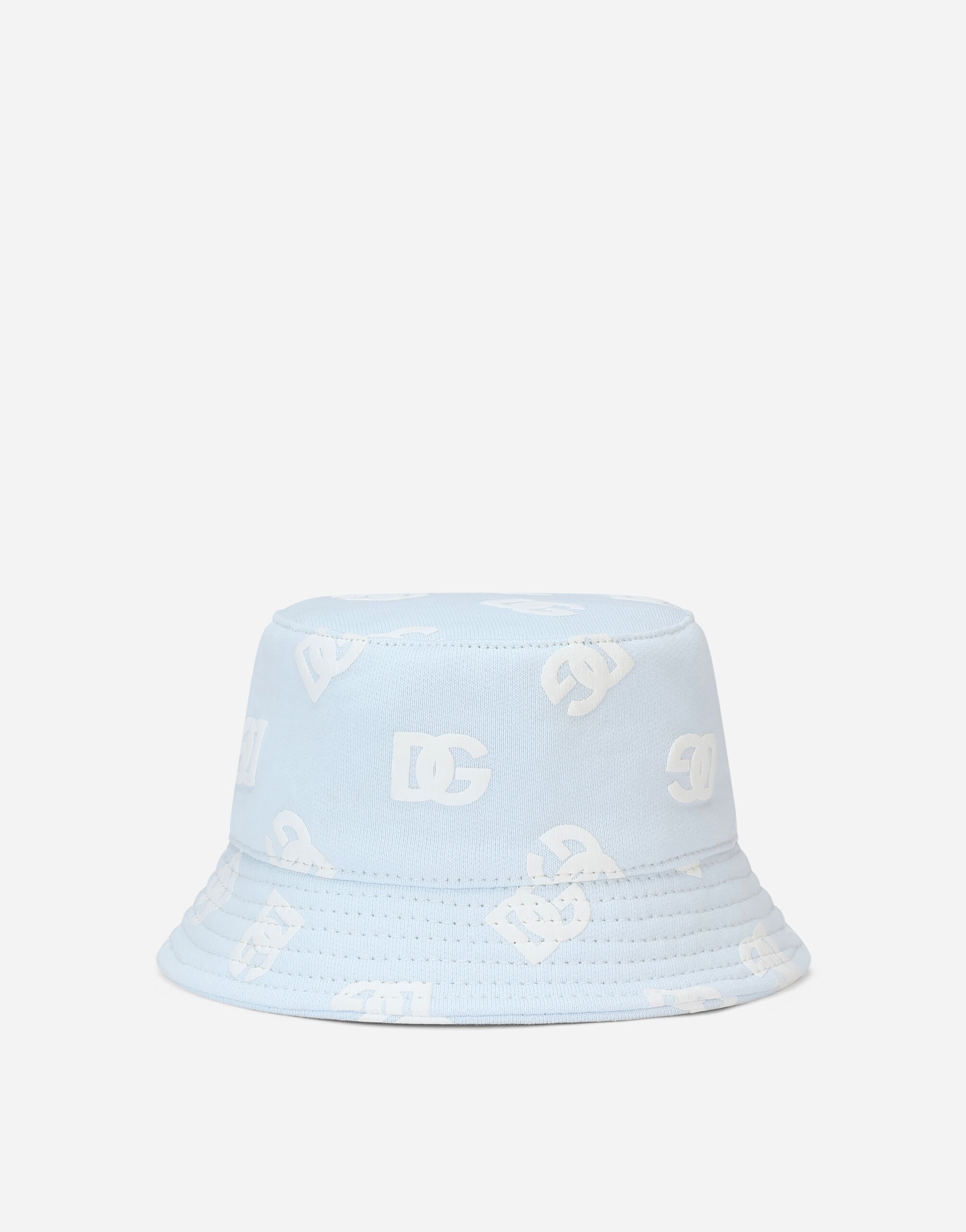 Dolce & Gabbana Sombrero de pescador con estampado integral del logotipo DG Azul Claro LNJAD8G7L5F