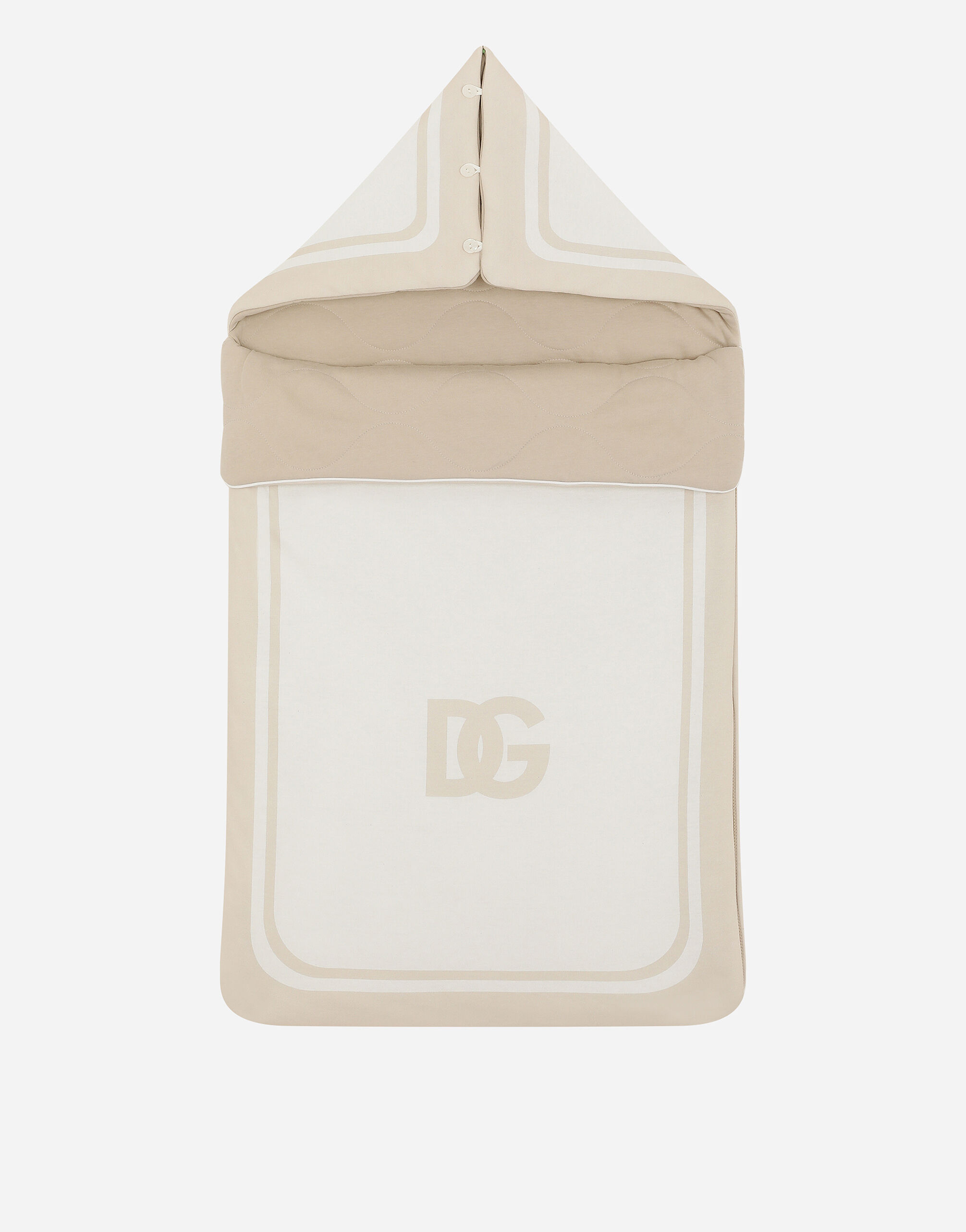 Dolce & Gabbana Jersey sleep sack with DG logo print Print L1JTEYII7ED