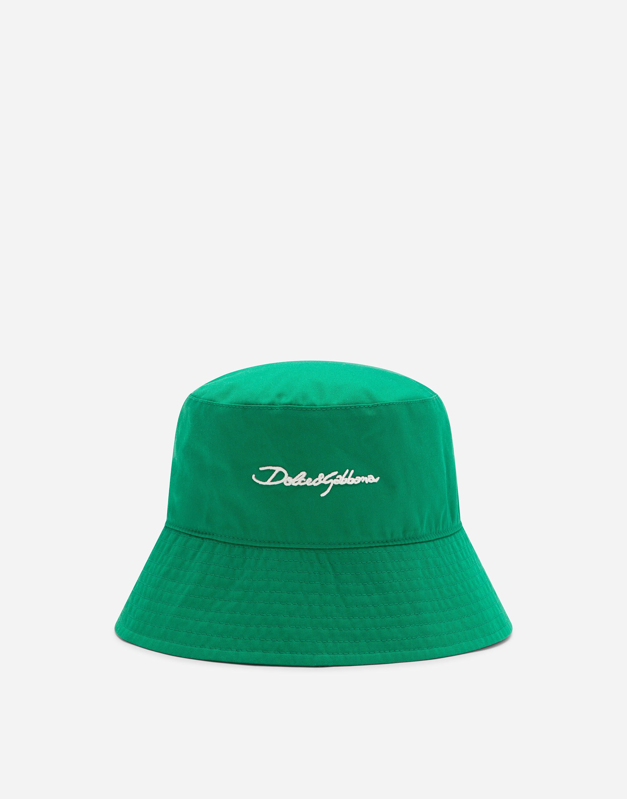 Dolce & Gabbana Bucket hat with Dolce&Gabbana logo Green BM2335AG182