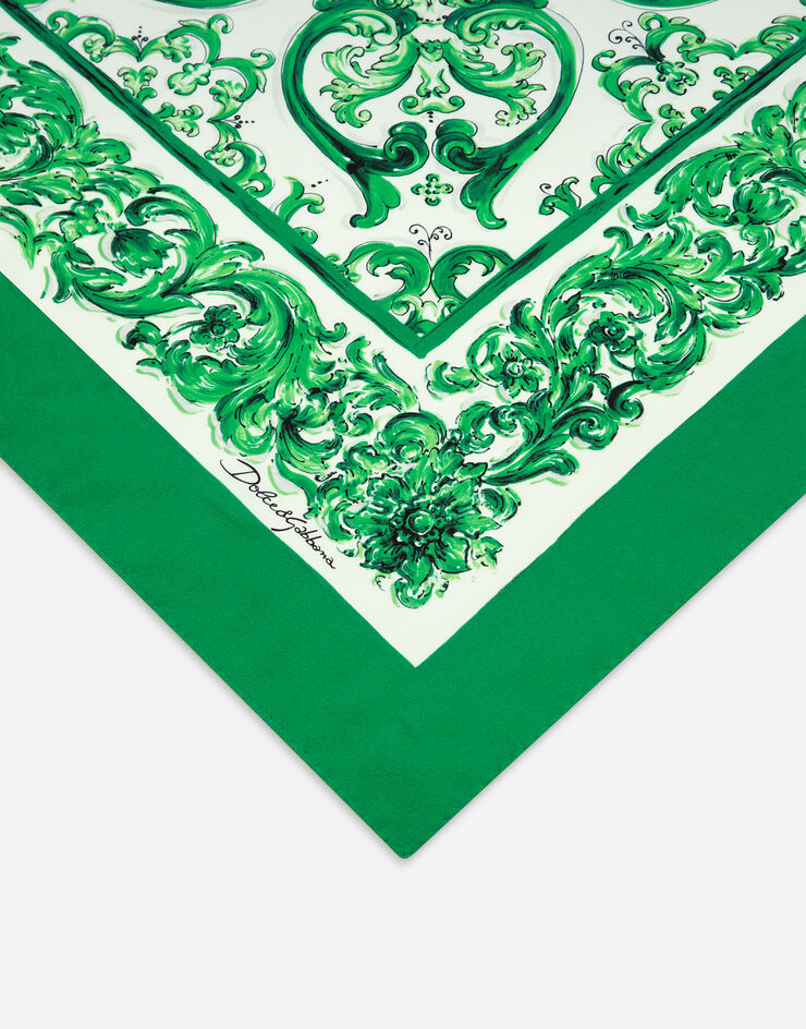 Dolce & Gabbana Bandana 50 x 50 de seda con estampado Maiolica Imprima GQ704EG0WS3