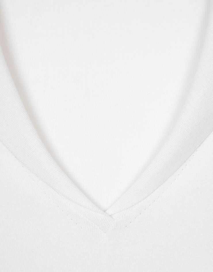 Dolce & Gabbana Jersey de viscosa con cuello marinero Blanco FXZ13TJFMGL