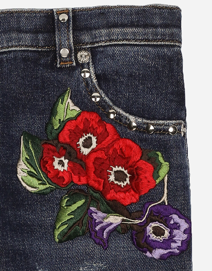 Dolce & Gabbana 5-Pocket-Jeans aus behandeltem Denim Blau L52F76LDC20