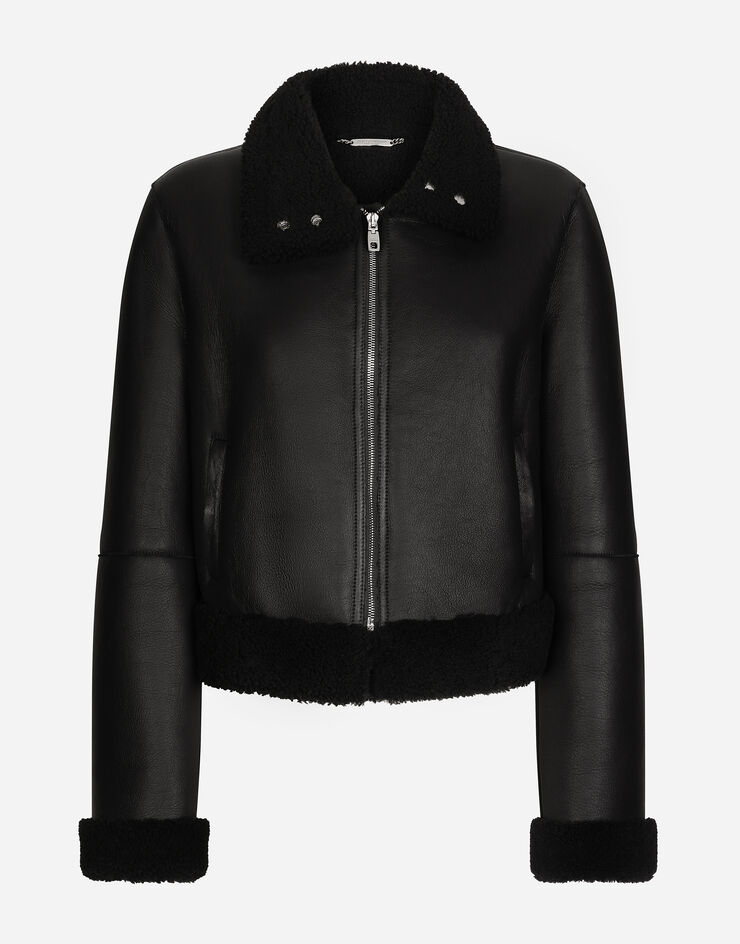 Dolce & Gabbana Merino shearling jacket Black F9R99LFUP83